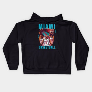 Miami heat basketball  vector graphic design Kids Hoodie